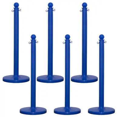 Mr. Chain 96406-6 Medium Duty 2.5" Stanchion (6 Pack) Blue