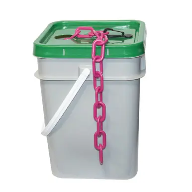 Mr. Chain 30025-P 1.5" x 300‘ Pail Plastic Chain - Safety Pink
