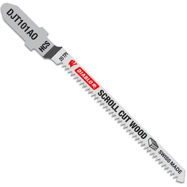 DIABLO DJT101AO5 - 3-1/4" 20 TPI High Carbon Steel T-Shank Jig Saw Blades for Scroll Cuts in Wood