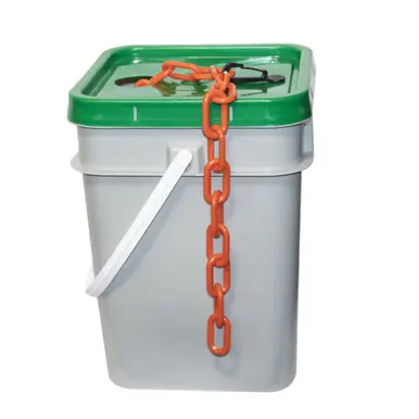 Mr. Chain 10013-P 1" x 350‘ Pail Plastic Chain - Traffic Orange