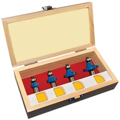 ALFA RB75166 - 4pc Roundover 1/2" Shank Router Bit Set