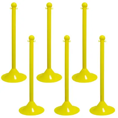 Mr. Chain 91502-6 Light Duty 2" Stanchion (6 Pack) Yellow
