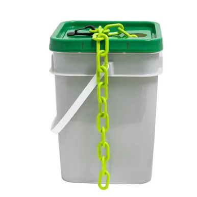Mr. Chain 30014-P 1.5" x 300‘ Pail Plastic Chain - Safety Green