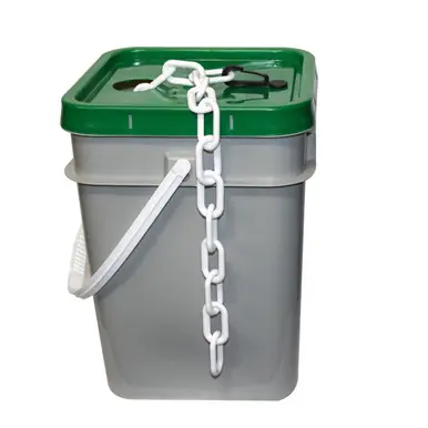 Mr. Chain 51001-P 2" Heavy Duty x 120‘ Pail Plastic Chain - White