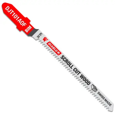 DIABLO DJT101AOF5 - 3-1/4" 20 TPI Bi-Metal T-Shank Jig Saw Blades for Scroll Cuts in Wood 5ct