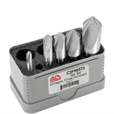 ALFA C3F50573 - 5pc Set 82 Degree, 3-Flute Countersink 1/4-1"