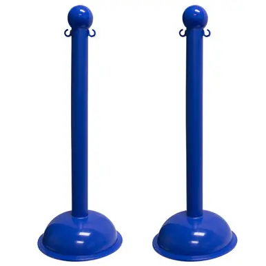 Mr. Chain 99906-2 Heavy Duty 3" Stanchion (2 Pack) Blue