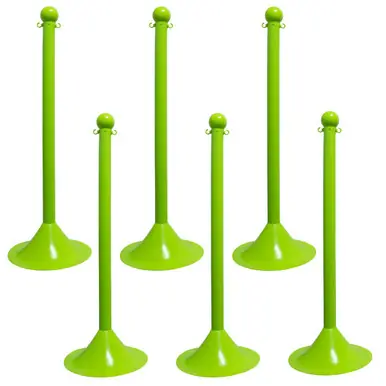 Mr. Chain 91514-6 Light Duty 2" Stanchion (6 Pack) Safety Green