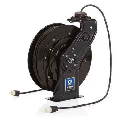 GRACO 24Y876 - SD5 230V Cord Reel - Single Industrial Receptacle - 15 m, 10A, Black