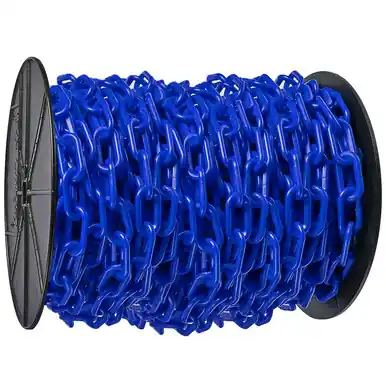 Mr. Chain 80126 3" x 60‘ Reel Plastic Chain - Traffic Blue