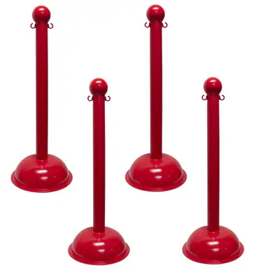 Mr. Chain 99905-4 Heavy Duty 3" Stanchion (4 Pack) Red