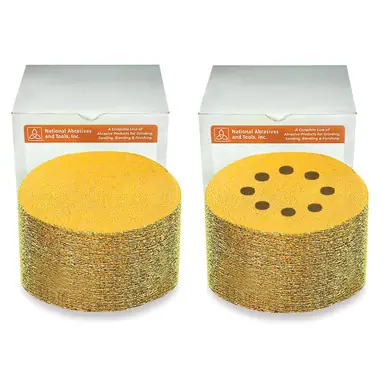 ALFA VDAG61206 - 6" 6 Hole A120 Hook & Loop Paper Disc Gold Aluminum Oxide