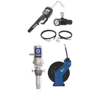 GRACO 24K834 - LD Series 3 1 Deluxe Tank Mount Oil Pump w/ SD Series 1/2" x 35 ft. Hose Reel Package