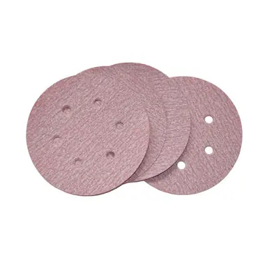 ALFA VDAR64006 - 6" 6 Hole 400G Hook & Loop Paper Disc Red Aluminum Oxide