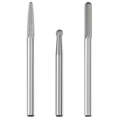 PFERD 27550 3 Piece Bur Set - 1/8" Shank - Plastic Case, MICRO Cut