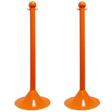Mr. Chain 91512-2 Light Duty 2" Stanchion (2 Pack) Safety Orange