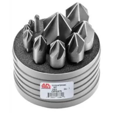 ALFA C6F50575A - 10pc 6-Flute Countersinks 60 Degree Set