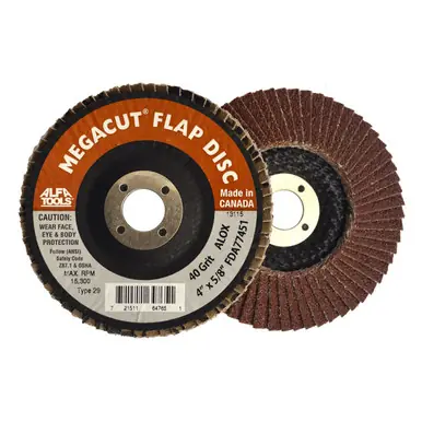 ALFA FDA77464N - 7" x 60 Grit T29 w/ Nut Aluminum Oxide Flap Disc (5pk)