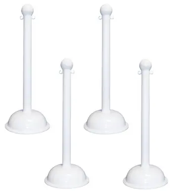 Mr. Chain 99901-4 Heavy Duty 3" Stanchion (4 Pack) White