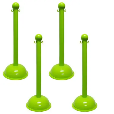 Mr. Chain 99914-4 Heavy Duty 3" Stanchion (4 Pack) Safety Green