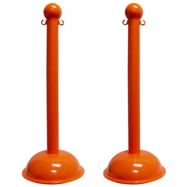 Mr. Chain 99912-2 Heavy Duty 3" Stanchion (2 Pack) Safety Orange