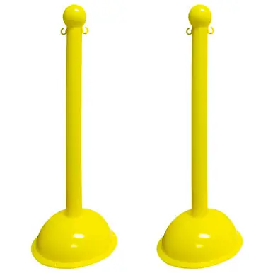 Mr. Chain 99902-2 Heavy Duty 3" Stanchion (2 Pack) Yellow