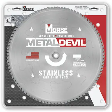 MK Morse CSM1290FSSC - 12" 90T Metal Devil Stainless-Cutting Saw Blade, 1" Arbor