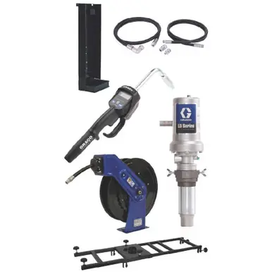 GRACO 24K841 - LD Series 5 1 Universal Pump Package w/ Hose Reel - Manual Meter, Rigid Extension,