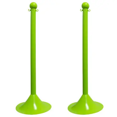 Mr. Chain 91514-2 Light Duty 2" Stanchion (2 Pack) Safety Green