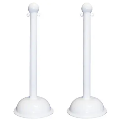 Mr. Chain 99901-2 Heavy Duty 3" Stanchion (2 Pack) White