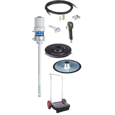 GRACO 240881 - Fire-Ball 300, 50 1 Grease Pump Package, 120 lb, Portable CE w/ 2-Wheel Cart