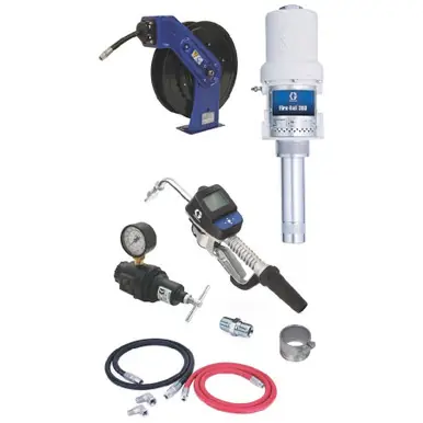 GRACO 244038 - Fire-Ball 300, 5 1 Oil Dispensing Pump Package w/ 1/2" x 50 ft Reel