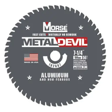 MK Morse CSM53840FNFC - 5-3/8" 40T Metal Devil Non-Ferrous Saw Blade, 5/8" Arbor
