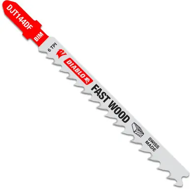 DIABLO DJT144DF5 - 4" 6 TPI Bi-Metal T-Shank Jig Saw Blades for Fast Wood Cuts 5ct