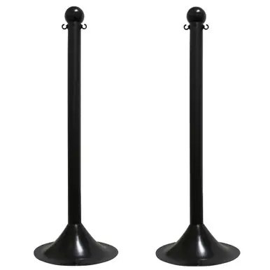 Mr. Chain 91503-2 Light Duty 2" Stanchion (2 Pack) Black