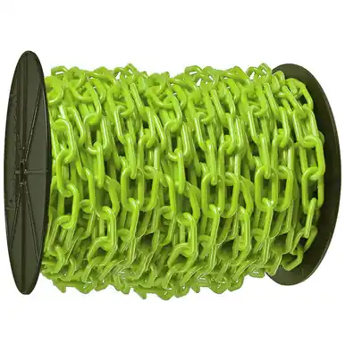 Mr. Chain 30114 1.5" x 200‘ Reel Plastic Chain - Safety Green