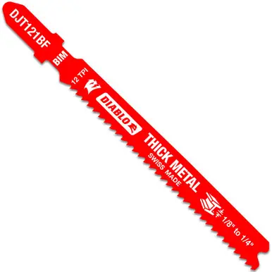 DIABLO DJT121BF5 - 3-3/8" 12 TPI Bi-Metal T-Shank Jig Saw Blades for Thick Metal 5ct
