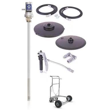 GRACO 24J057 - LD Series 50 1 Grease Pump 400lb Cart Mount Package, 1/4-18 NPT