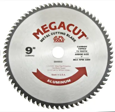 ALFA SB69932 - 9" x 72 x 1" Carbide Circular Saw Blade for Aluminum