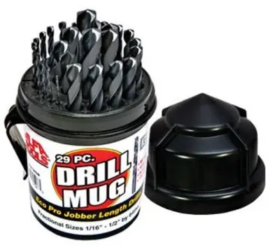 ALFA S250190DM - 29pc Eco Black.Split Point Drill Mug Set