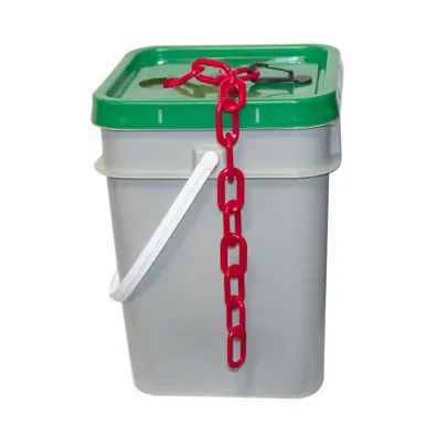Mr. Chain 51005-P 2" Heavy Duty x 120‘ Pail Plastic Chain - Red