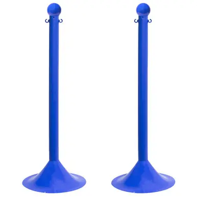 Mr. Chain 91506-2 Light Duty 2" Stanchion (2 Pack) Blue