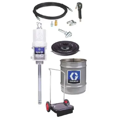 GRACO 240883 - Fire-Ball 300, 50 1 Grease Pump Package, 35-50 lb, Cart-Mounted Pail Topper CE