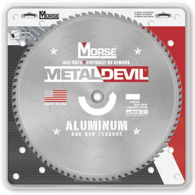 MK Morse CSM1280FNFC - 12" 80T Metal Devil Non-Ferrous Saw Blade, 1" Arbor