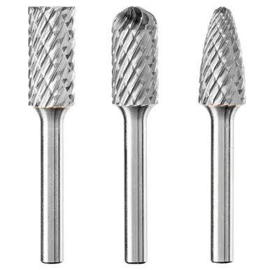 PFERD 28038 3 Piece Bur Set - 1/4" Shank - Plastic Case, OMNI Cut
