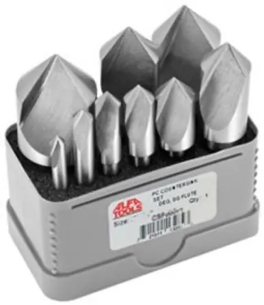 ALFA CSF50571C - 9pc Set 100 Deg. Single Flute Countersink 3/16" - 1"