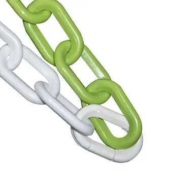 Mr. Chain 50033-100 2" x 100‘ Plastic Chain - White/SafetyGreen