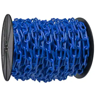 Mr. Chain 51106 2" Heavy Duty x 100‘ Reel Plastic Chain - Blue