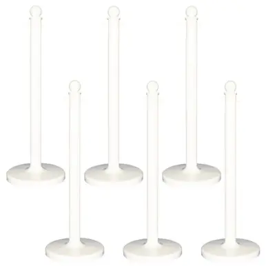 Mr. Chain 96401-6 Medium Duty 2.5" Stanchion (6 Pack) White