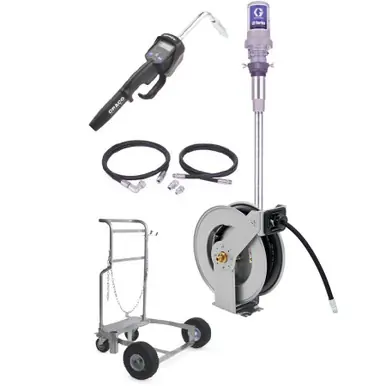 GRACO 24H916 - 5 1 Mobile Oil Package w/ LD 1/2" x 35‘ Reel, LDM5 Manual Meter